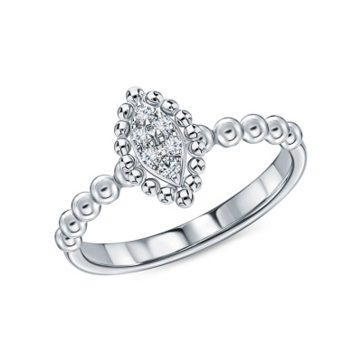 Серебряное кольцо с бриллиантами выращенными