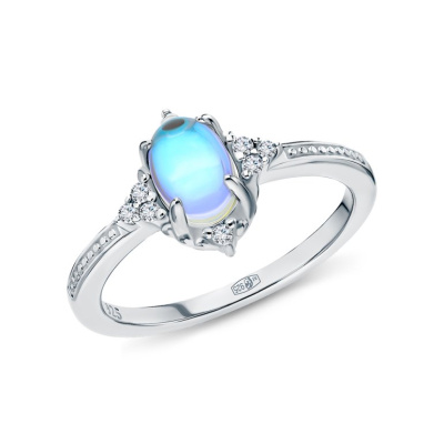 Серебряное кольцо с фианитами и алпанитом