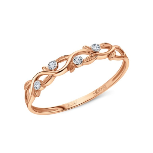 Золотое кольцо с фианитами