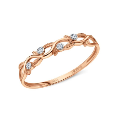 Золотое кольцо с фианитами