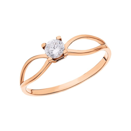 Золотое кольцо с фианитами