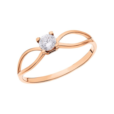 Золотое кольцо с фианитами