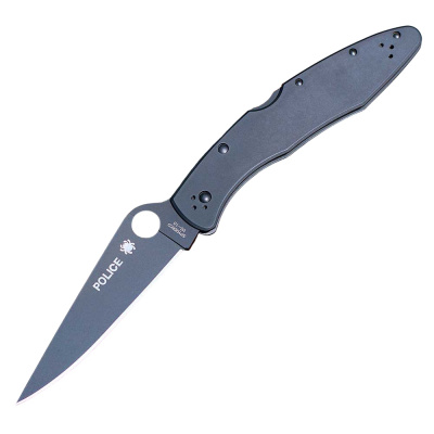 Складной нож Spyderco Police, сталь VG-10, рукоять алюминий, черный