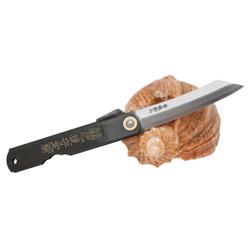 Складной нож Nagao Higonokami Special made forging, 80мм, сталь Aogami, рукоять металл, черный