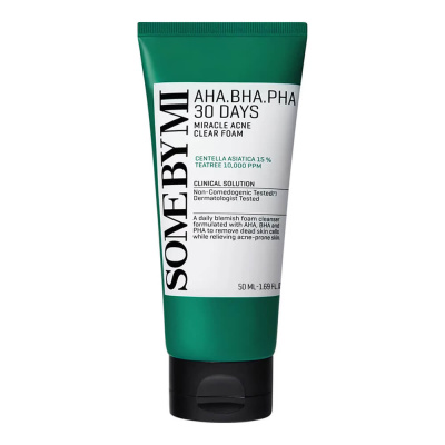 Очищающая пенка для проблемной кожи Some By Mi AHA-BHA-PHA 30 Days Miracle Acne Clear Foam 50 мл