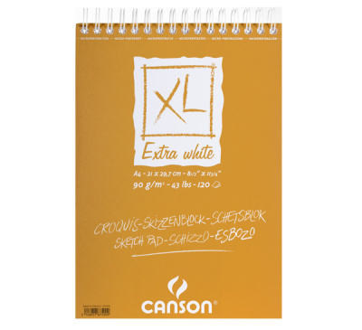 Альбом для графики на спирали Canson "XL Extra White" А4 120 л 90 г