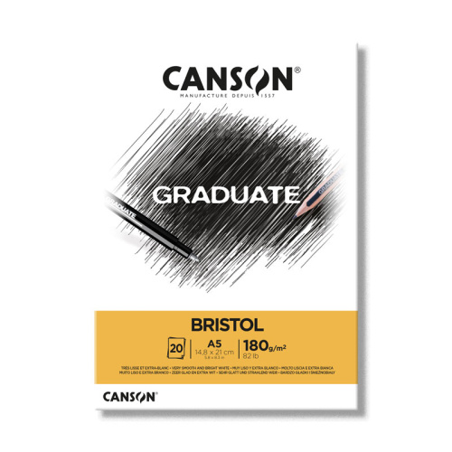 Альбом-склейка для смешанных техник Canson "Graduate Bristol" A5 20 л 180 г