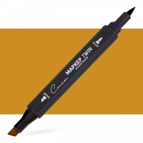 Маркер спиртовой Сонет "TWIN Brush" Темно-желтый