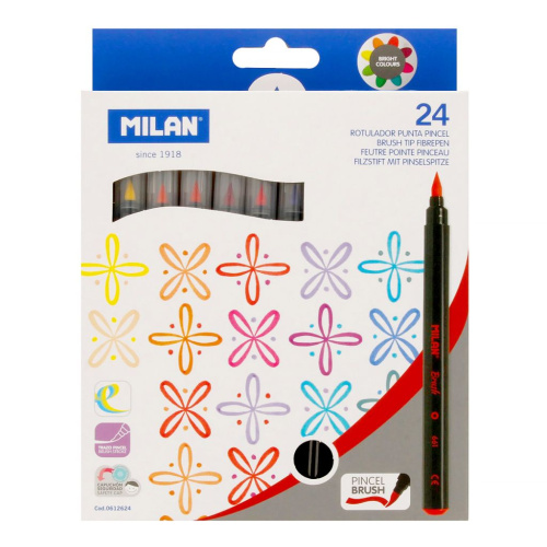 Набор фломастеров-кистей Milan 24 цв