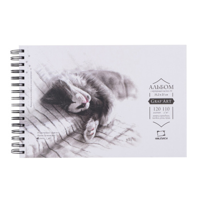 Скетчбук для графики на спирали Малевичъ "GrafArt Sketch" А4 120 л 110 г