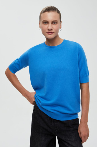 Джемпер с коротким рукавом и округлой горловиной