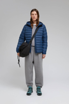 Стеганый пуховик с натуральным пухом