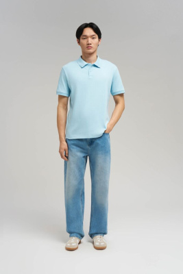 Поло slim fit из хлопкового трикотажа