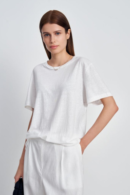 Футболка изо льна свободного силуэта