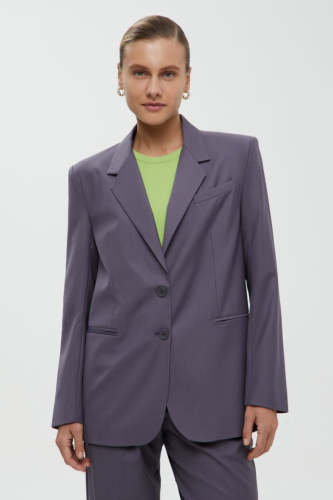 Жакет с отложным воротником свободного силуэта