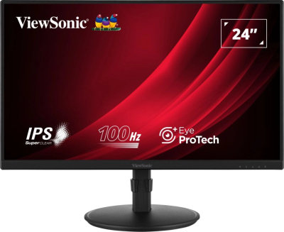 Монитор 23,8" Viewsonic VA2408-HDJ 1920x1080 LED, 16:9, IPS, 250cd, 1300:1, 50M:1, 5ms, 178/178, VGA, HDMI, DP, 100Hz, HAS, tilt, pivot, swivel, VESA