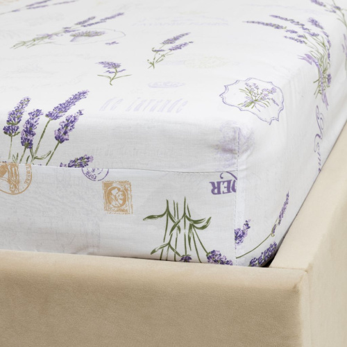 Простыня на резинке Lavender, лаванда