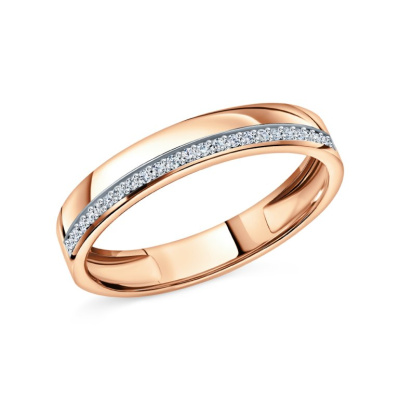 Золотое кольцо с бриллиантами природными