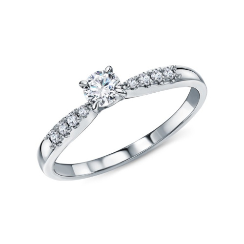 Золотое кольцо с бриллиантами природными