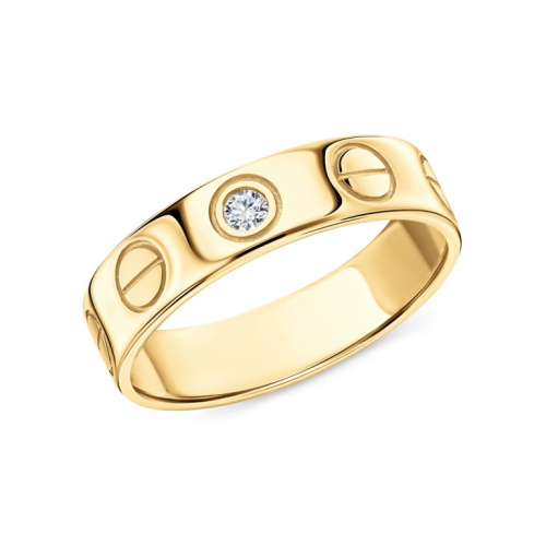 Золотое кольцо с бриллиантами природными