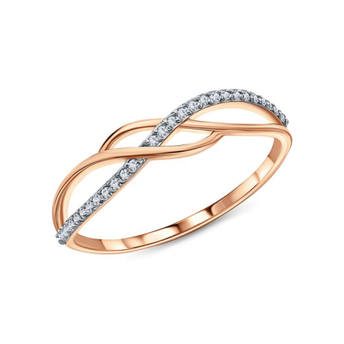 Золотое кольцо с бриллиантами природными