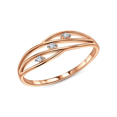 Золотое кольцо с бриллиантами природными