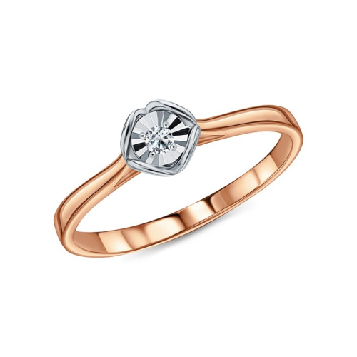 Золотое кольцо с бриллиантами природными