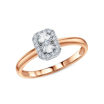 Золотое кольцо с бриллиантами природными