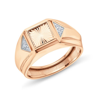 Золотое кольцо с бриллиантами природными