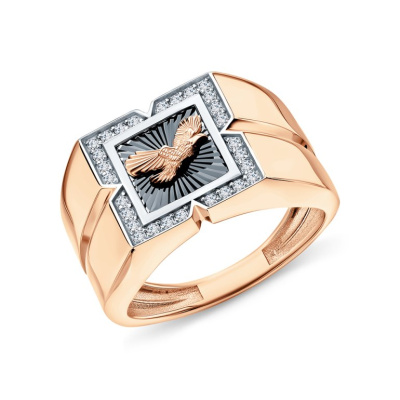 Золотое кольцо с бриллиантами природными