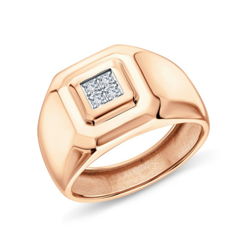 Золотое кольцо с бриллиантами природными