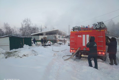 В Верхневилюйске при пожаре в коровнике погибли домашние животные и птицы / Айаал Аргунов   