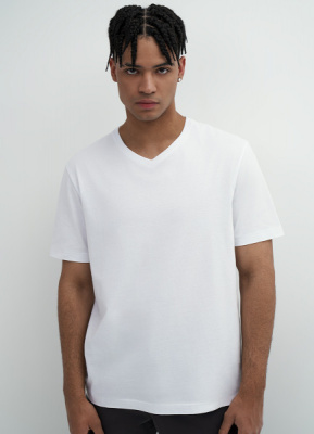 Футболка с V-образным вырезом, Белый