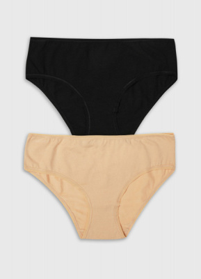 Базовые трусы-брифы, 2 шт., Черный