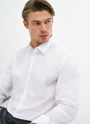 Базовая рубашка Slim Fit, Белый