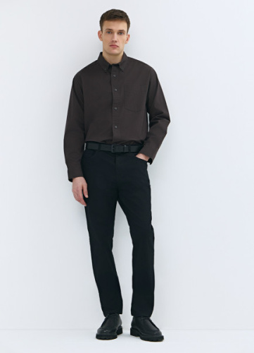 Брюки «5 карманов» Slim из твила, Черный