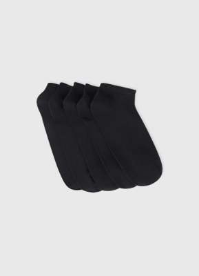 Базовые носки-сникерсы, 5 пар, Черный