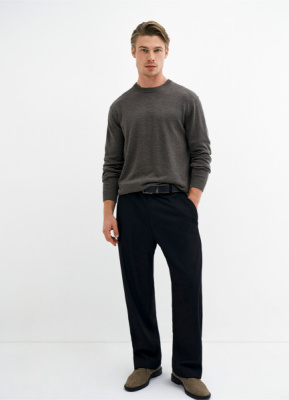 Базовый вязаный джемпер, Коричневый