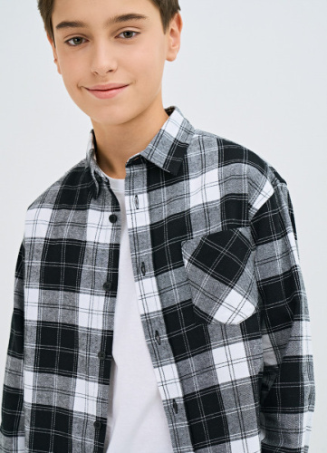 Рубашка из фланели для мальчиков, Черный