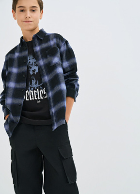 Рубашка из фланели для мальчиков, Синий