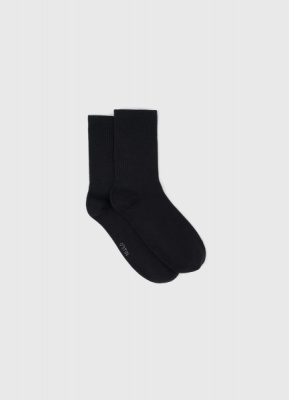 Высокие носки в рубчик, Черный