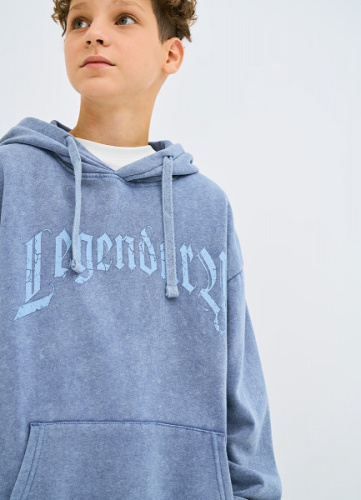 Худи с принтом для мальчиков, Синий