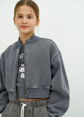 Бомбер для девочек, Серый