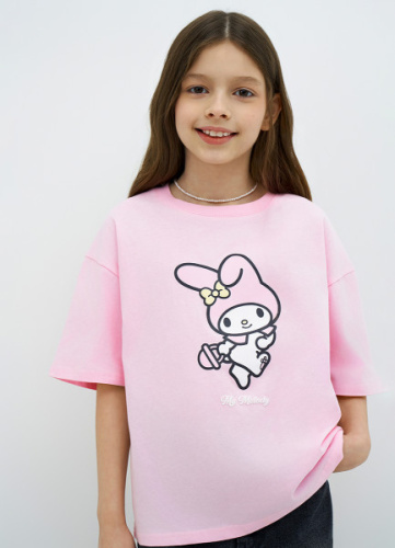 Футболка с принтом для девочек, Розовый