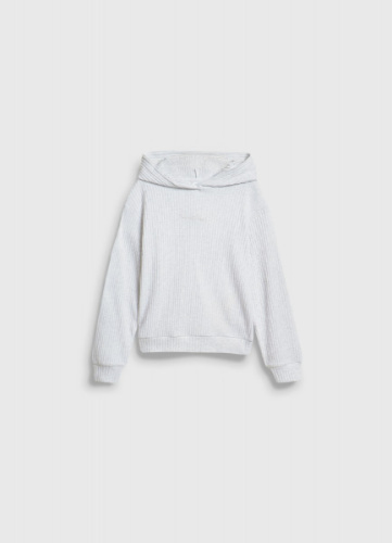 Худи с вышивкой для девочек, Серый