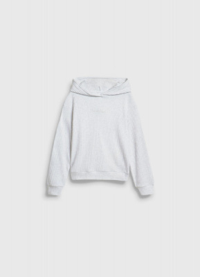 Худи с вышивкой для девочек, Серый