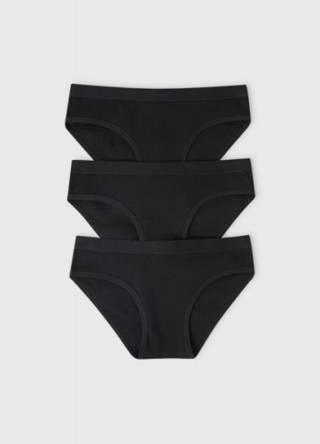 Трусы для девочек, 3 шт., Черный
