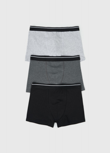 Трусы для мальчиков, 3 шт., Серый