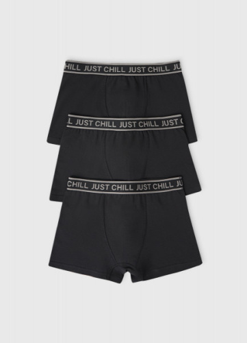 Трусы для мальчиков, 3 шт., Черный