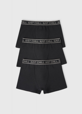 Трусы для мальчиков, 3 шт., Черный